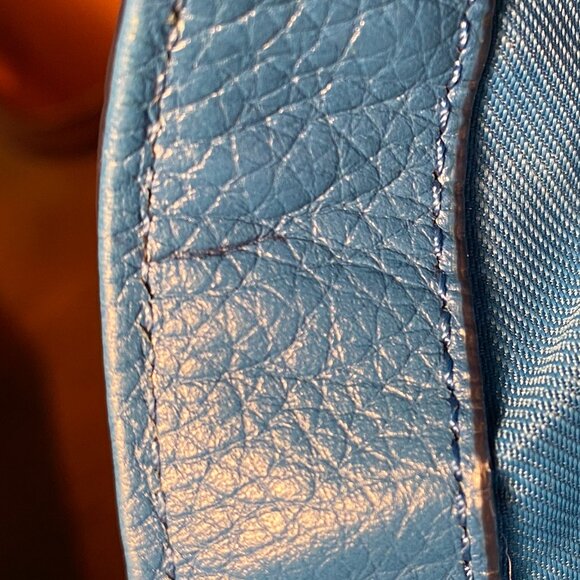 Coach Edie 31 36465 Blue Pebble Leather Embossed Horse & Carriage Shoulder Bag - Picture 15 of 16